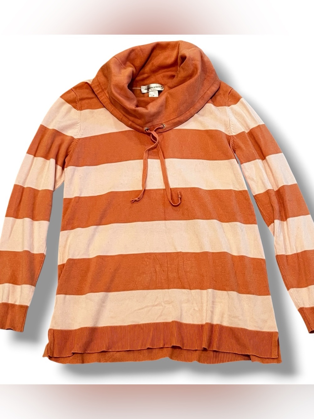 Christopher & Banks Women’s Striped Cowl Neck Sweater Sz M Cozy Feminine Fall F4